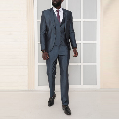 Ellis 3-Piece Slim Fit Suit // Smoked (Euro: 44)