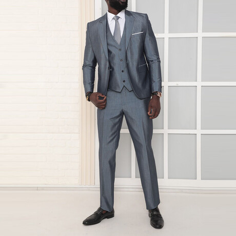 Ezra 3-Piece Slim Fit Suit // Gray (Euro: 44)