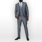 3-Piece Slim Fit Suit // Slate Gray (Euro: 48)