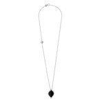 Salvini 18K White Gold Diamond + Onyx Pendant // 20" // Store Display