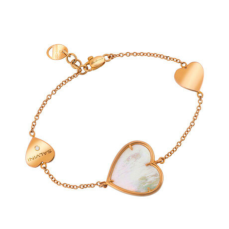 Segni 18k Rose Gold Diamond + Mother Of Pearl Bracelet I // 7" // Store Display