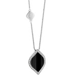 Salvini 18K White Gold Diamond + Onyx Pendant // 20" // Store Display