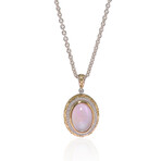 Charles Krypell Sterling Silver + 18k Yellow Gold Diamond Necklace // 16.5" // Store Display