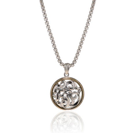 Charles Krypell Sterling Silver + 18k Yellow Gold Necklace // 16" // Store Display