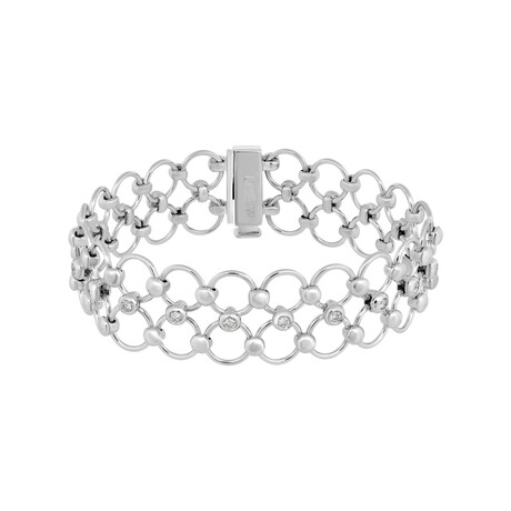 Piero Milano 18K White Gold Diamond Bracelet // 7" // Store Display