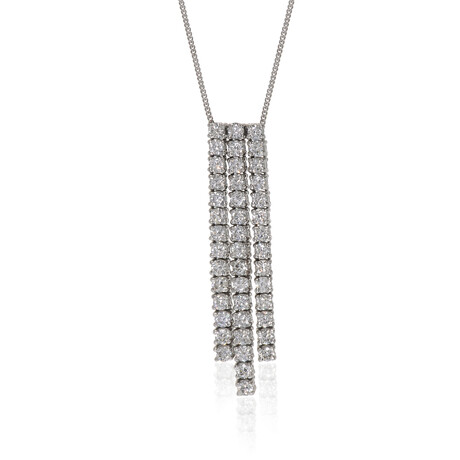 Piero Milano 18K White Gold Diamond Necklace // 16" // Store Display