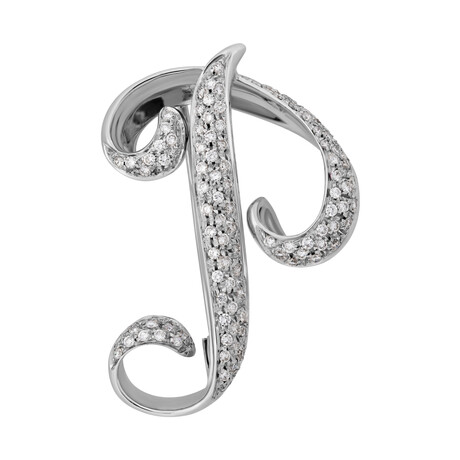 Piero Milano 18K White Gold Diamond Brooch // Store Display