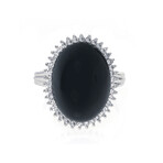 Piero Milano 18K White Gold Diamond + Onyx Ring // Ring Size: 6.75 // Store Display