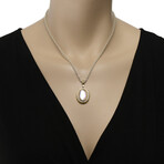 Charles Krypell Sterling Silver + 18k Yellow Gold Diamond Necklace // 16.5" // Store Display