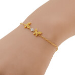 Mimi Milano Farfalla 18K White Gold + 18k Yellow Gold Diamond Charm Bracelet // 10" // Store Display