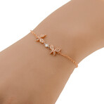 Mimi Milano Farfalla 18K White Gold + 18k Rose Gold Diamond Charm Bracelet // 10" // Store Display