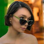 Unisex Delilah Sunglasses // Camo, Shiny Green