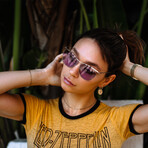 Unisex Alexandria Sunglasses // Silver + Lavendar