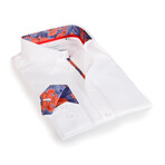 Contemporary Fit Dress Shirt // White with Orange Trim (3XL)