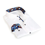 Contemporary Fit Dress Shirt // White with Novelty Trim (L)