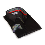Contemporary Fit Dress Shirt // Black with Tropical Trim (XL)
