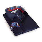 Contemporary Fit Dress Shirt // Navy with Novelty Trim (XL)