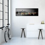Skyline at Night with Color Pop Lake Michigan Reflection, Chicago, Cook County, Illinois, USA // Panoramic Images (16"H x 48"W x 0.75"D)