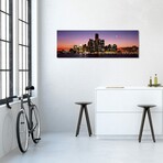 Night Skyline Detroit MI // Panoramic Images (16"H x 48"W x 0.75"D)