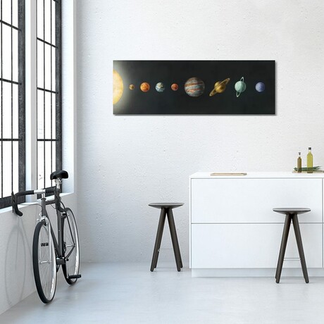 The Solar System Black // Terry Fan (16"H x 48"W x 0.75"D)