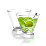 Aqua Vitae Collection // Set of 2 Octagon Off Base Martini Glasses // 8.1 oz