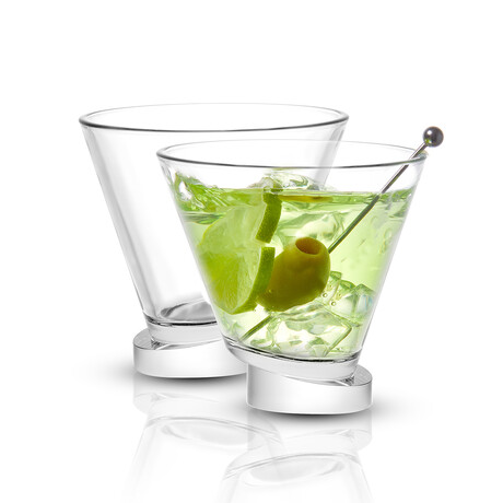 Aqua Vitae Collection // Set of 2 Round Off Base Martini Glasses // 8.6 oz
