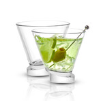 Aqua Vitae Collection // Set of 2 Round Off Base Martini Glasses // 8.6 oz