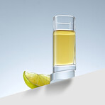 Aqua Vitae Collection // Set of 4 Square Off Base Shot Glasses // 1.58 oz