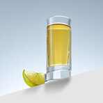 Aqua Vitae Collection // Set of 4 Octagon Off Base Shot Glasses // 1.69 oz