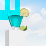 Aqua Vitae Collection // Set of 2 Octagon Off Base Martini Glasses // 8.1 oz