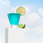 Aqua Vitae Collection // Set of 2 Square Off Base Martini Glasses // 7.5 oz