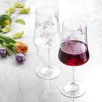 Meadow Butterfly European Crystal Glasses // Set of 2 (Red Wine Glasses // 21 oz)