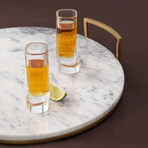 Aqua Vitae Collection // Set of 4 Square Off Base Shot Glasses // 1.58 oz