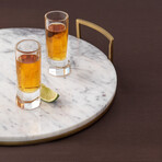 Aqua Vitae Collection // Set of 4 Octagon Off Base Shot Glasses // 1.69 oz