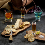 Aqua Vitae Collection // Set of 4 Square Off Base Shot Glasses // 1.58 oz