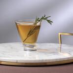 Aqua Vitae Collection // Set of 2 Square Off Base Martini Glasses // 7.5 oz