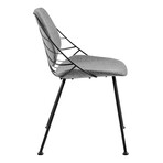 Linnea Side Chair // Light Gray Fabric + Matte Black Frame and Legs // Set of 2