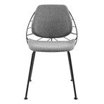 Linnea Side Chair // Light Gray Fabric + Matte Black Frame and Legs // Set of 2