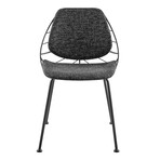 Linnea Side Chair // Light Gray Fabric + Matte Black Frame and Legs // Set of 2