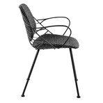 Linnea Armchair // Light Gray Fabric + Matte Black Frame and Legs // Set of 2