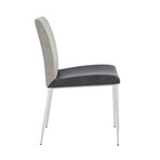 Rasmus Side Chair // Gray + Brushed Stainless Steel Legs // Set of 2