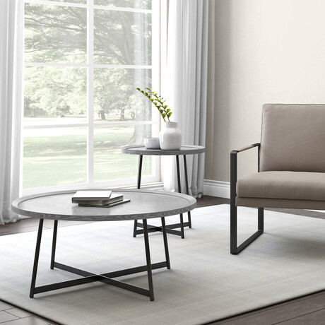 Niklaus Round Coffee Table // Gray