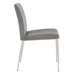 Rasmus Side Chair // Gray + Brushed Stainless Steel Legs // Set of 2