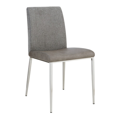 Rasmus Side Chair // Gray + Brushed Stainless Steel Legs // Set of 2