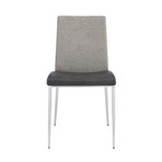 Rasmus Side Chair // Gray + Brushed Stainless Steel Legs // Set of 2