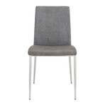 Rasmus Side Chair // Gray + Brushed Stainless Steel Legs // Set of 2