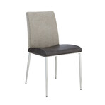 Rasmus Side Chair // Gray + Brushed Stainless Steel Legs // Set of 2