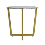 Llona 24" Round Side Table // Black + Gold