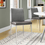 Rasmus Side Chair // Gray + Brushed Stainless Steel Legs // Set of 2