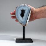 Genuine Banded Agate Geode on Metal Stand // 3.7 lb